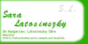 sara latosinszky business card