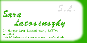 sara latosinszky business card